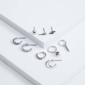 Set Aros Salvia Plateados Humana