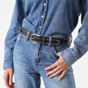 Cinturón Invierno Tachas Negro Humana