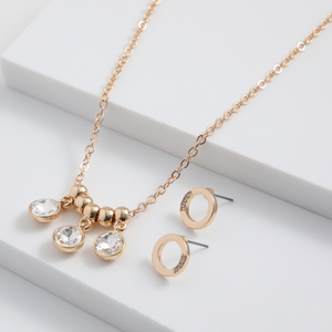 Set de aros y collar Minza Dorado ID