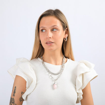Collar Corto Laux Plateado Humana