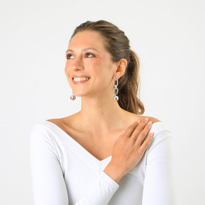 Aros Largos Diana Plateado Humana