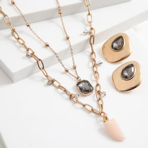 Set de Collar y Aros Dawn Dorado Humana