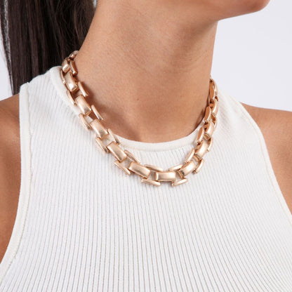 Collar Corto Chunky Dorado Humana