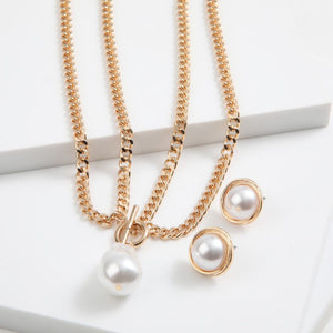 Set de aros y collar Polonia Dorado ID