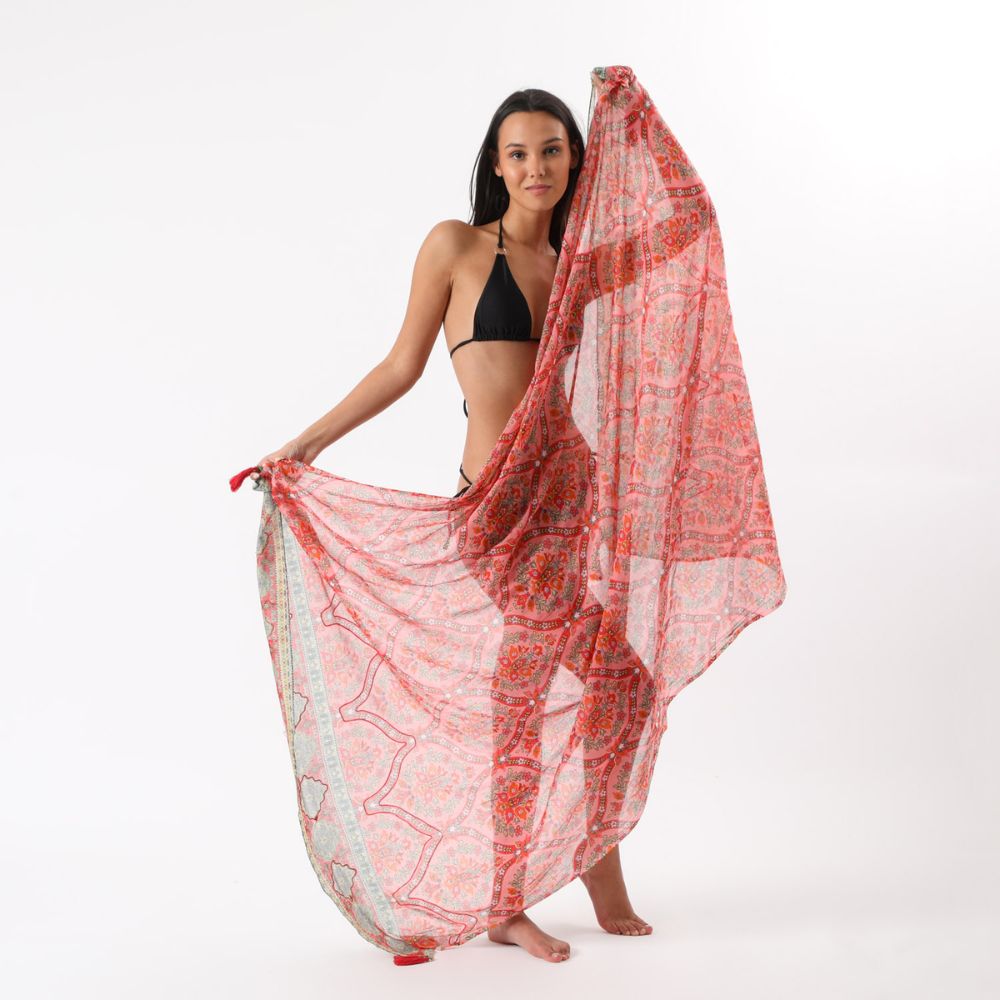 Pareo Estampado Corfu Rosado Humana