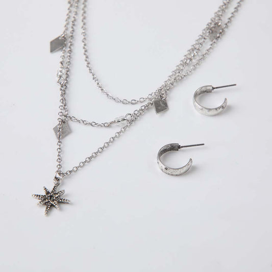 Collar + Aro Oviedo Plateado Humana