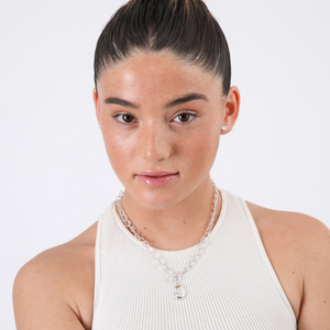 Set de aros y collar Cassie Plateado ID