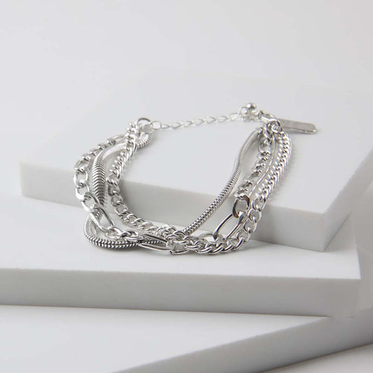 Pulsera Blanda Cristal Plateado Humana
