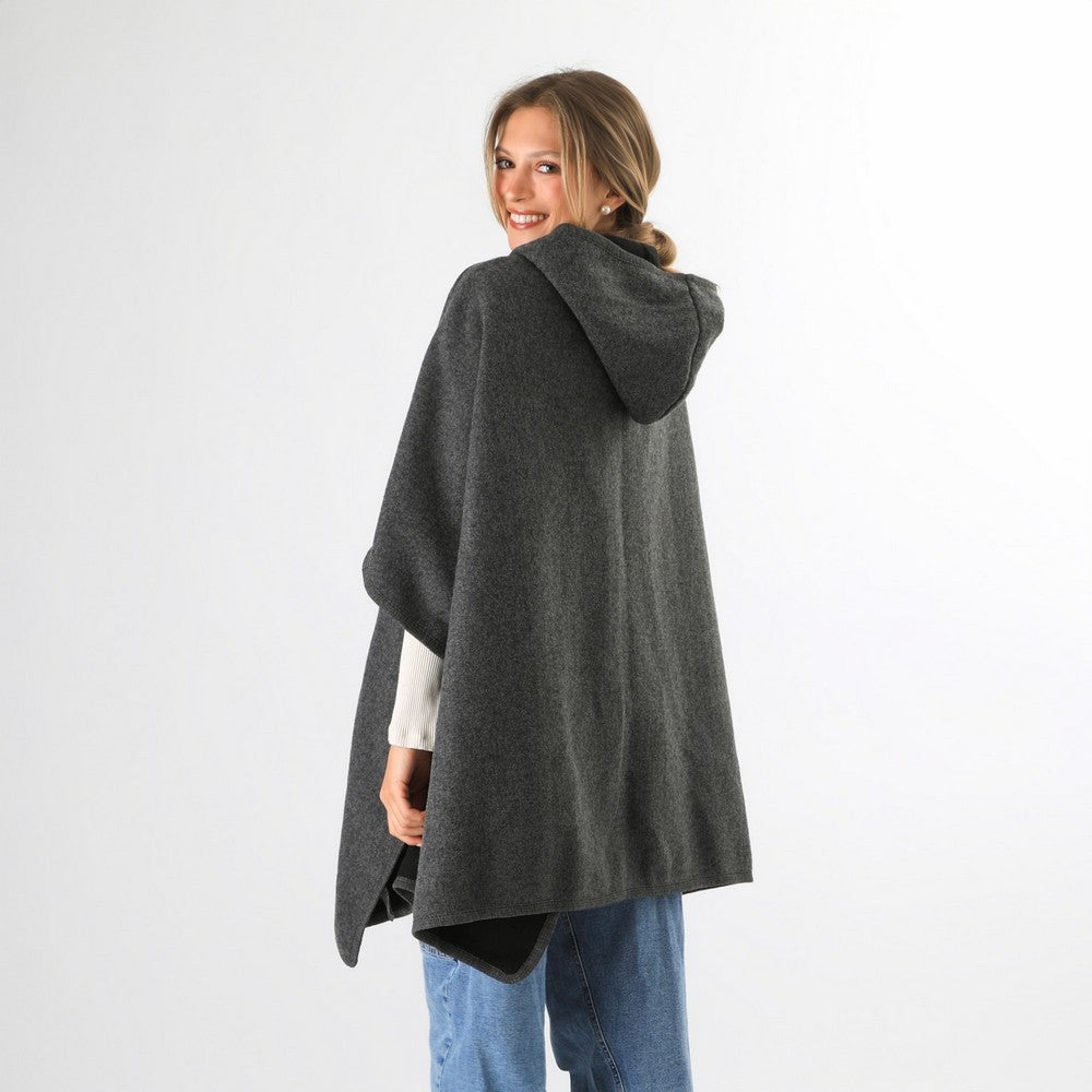 Poncho Iris Dk Grey Humana