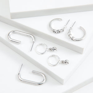 Set De Tres Aros Argolla Bea Plateado Tatienne