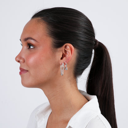 Aros Largo Izka Plateado Tatienne