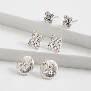 Set 3 Aros Laura Plateado Tatienne