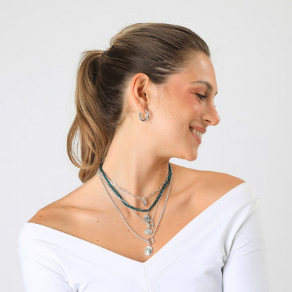 Collar Corto Zila Plateado Humana