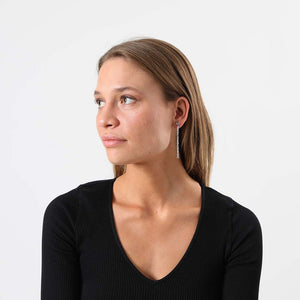 Aros Largo Rain Plateado Humana