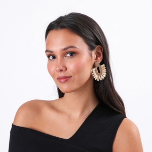 Aros Fiesta Feather Dorado Humana