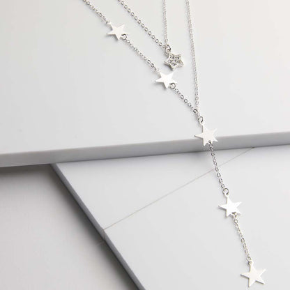 Collar Corto Plateado Essential Stars Humana