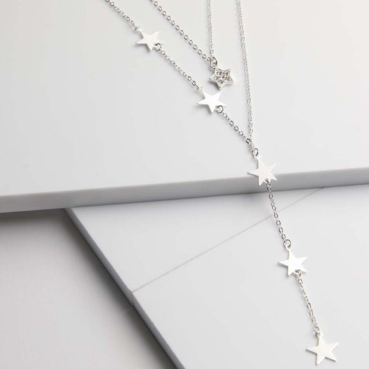Collar Corto Plateado Essential Stars Humana