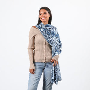 Pañuelo Estampado Rikke Azul Tatienne