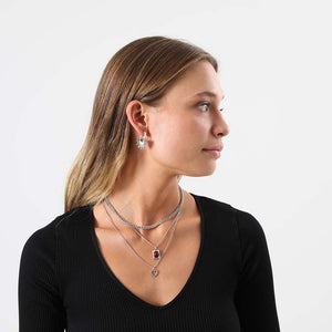 Aros Argolla Axl Plateado Humana