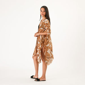 Kimono Abierto Floral Mustard Id