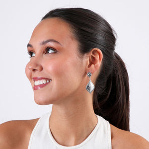 Aros Mediano Espiga Plateado Humana