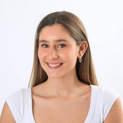 Aros Argollas Sadie Plateado I-D
