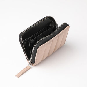 Billetera chica Mallorca Nylon acolchado beige ID