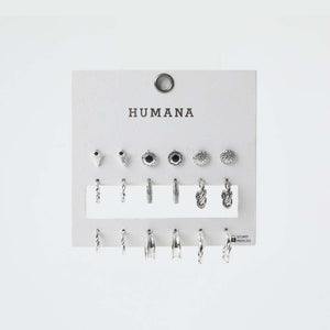 Set Aros Leti Plateado Humana