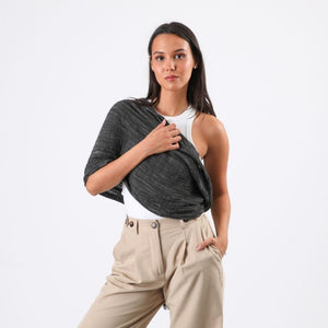 Pañuelo Liso Alesia Fleco Gris Tatienne