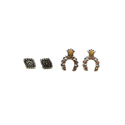 Aros Set Plateados Trigal Ecuestre Humana