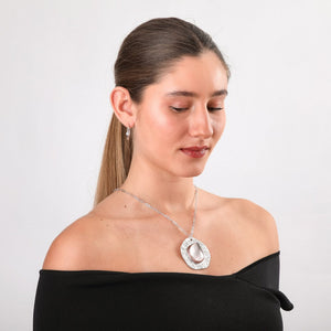 Set De Collar Evin Plateado Humana