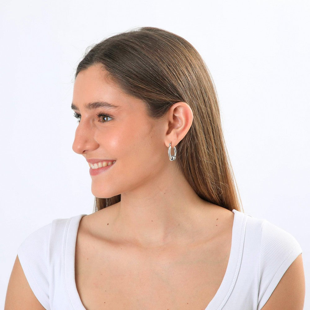 Aros Argollas Sabia Plateado I-D