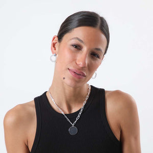 Aros Pegado Azucena Plateado Humana