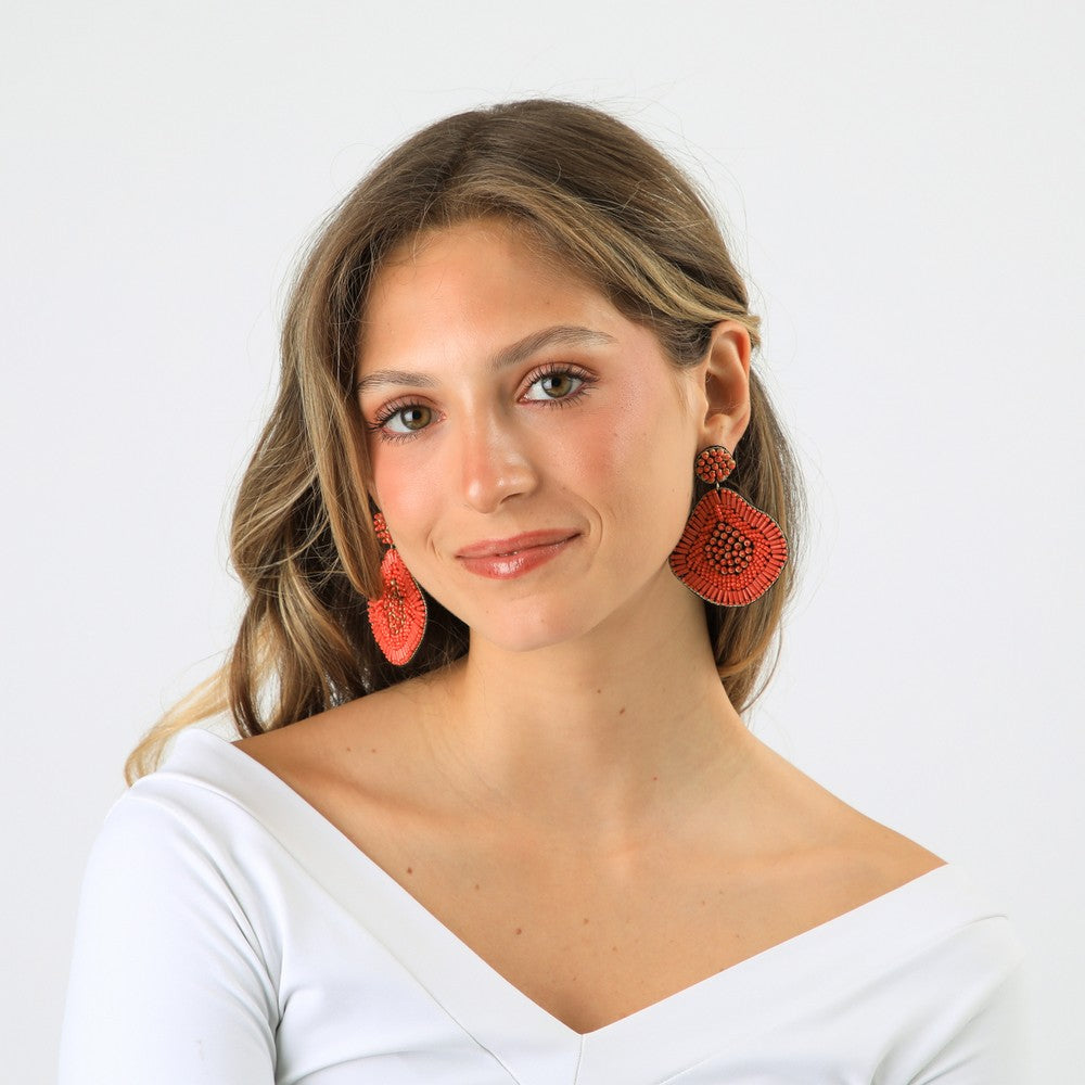 Aros Largos Bead Dorado Humana