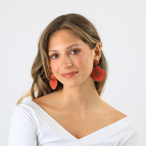 Aros Largos Bead Dorado Humana