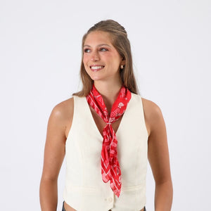 Bandana Estampada Ciro Seda Rojo Humana