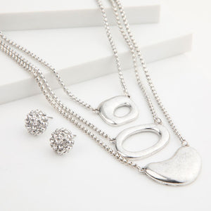 Set de Collar y Aros Melty Plateado Humana