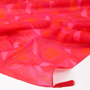 Pañuelo Estampado Asier Rojo Borlas Humana