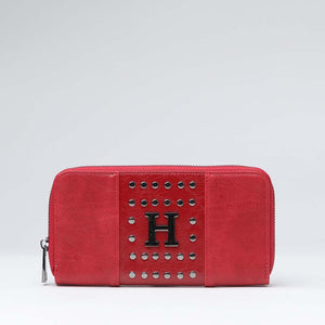 Billetera Grande Studs Roja Humana