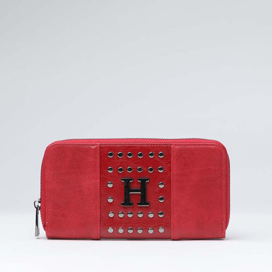 Billetera Grande Studs Roja Humana