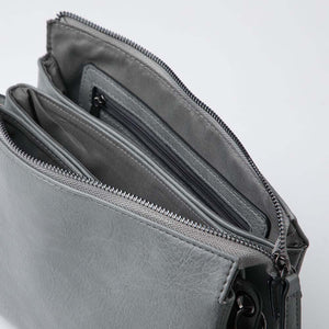 Cartera Cruzada Joss Plateada Humana