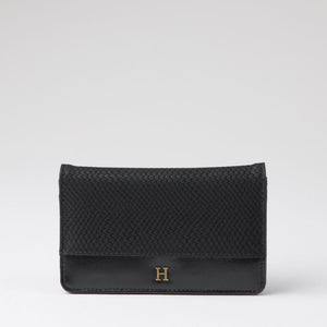 Billetera Chica Emi Ecocuero Snake Negra Humana