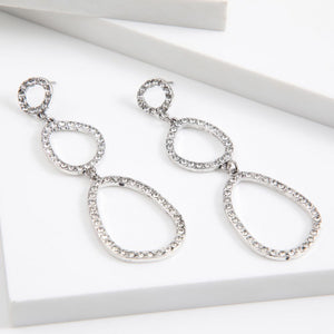 Aros Largo Figuras Plateado Humana