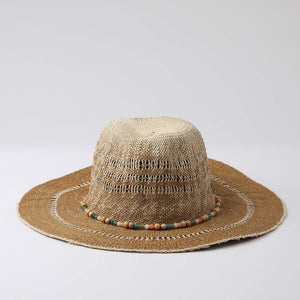 Sombrero Mostacillas Beige Humana