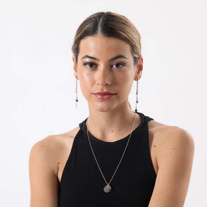 Aros Largos Ciclamen Dorados Humana