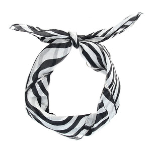 Bandana de Seda Negro Zebra Humana