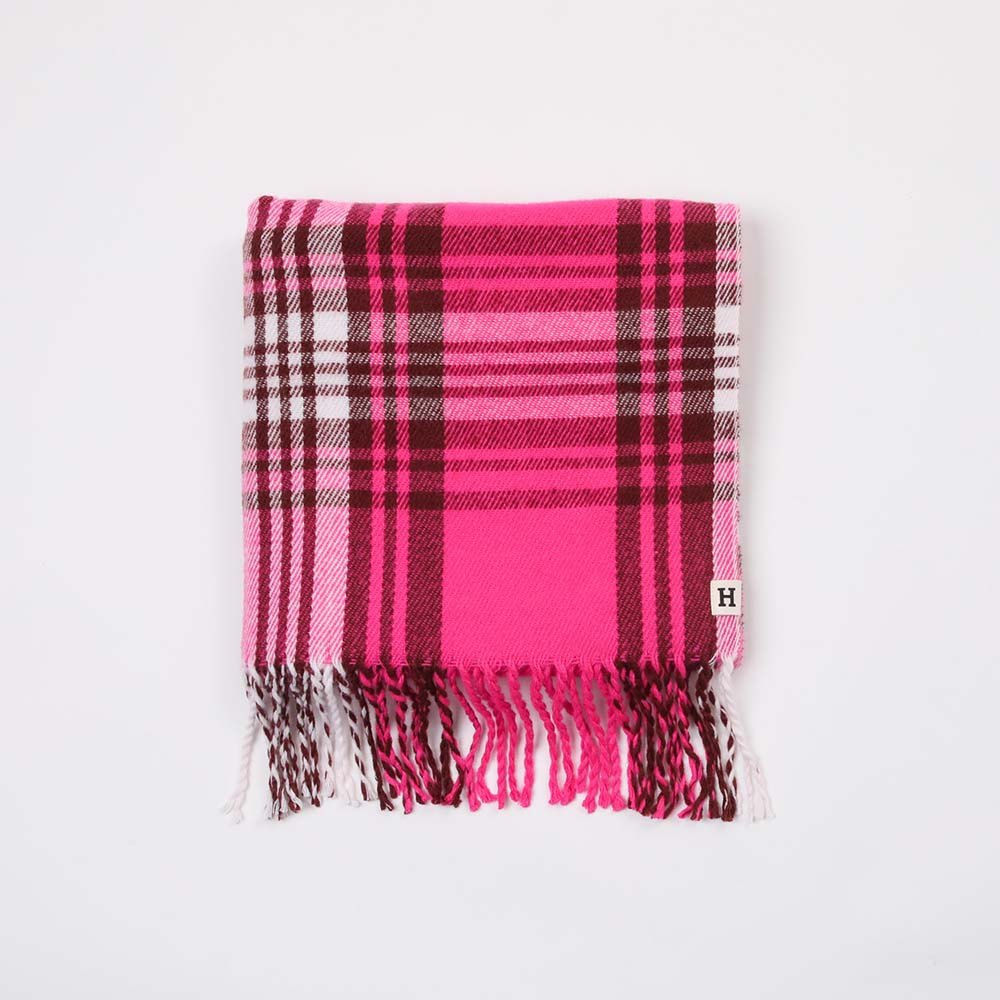Manta Cuadros Fucsia Humana