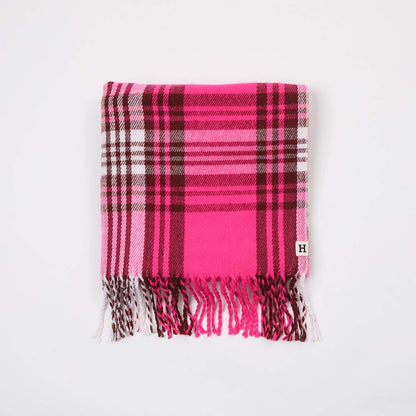 Manta Cuadros Fucsia Humana