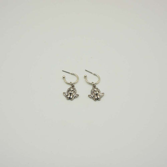 Aros Argollas Angeles Plateados Tatienne