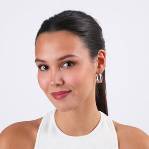 Aros Argolla Martelado Plateado Humana